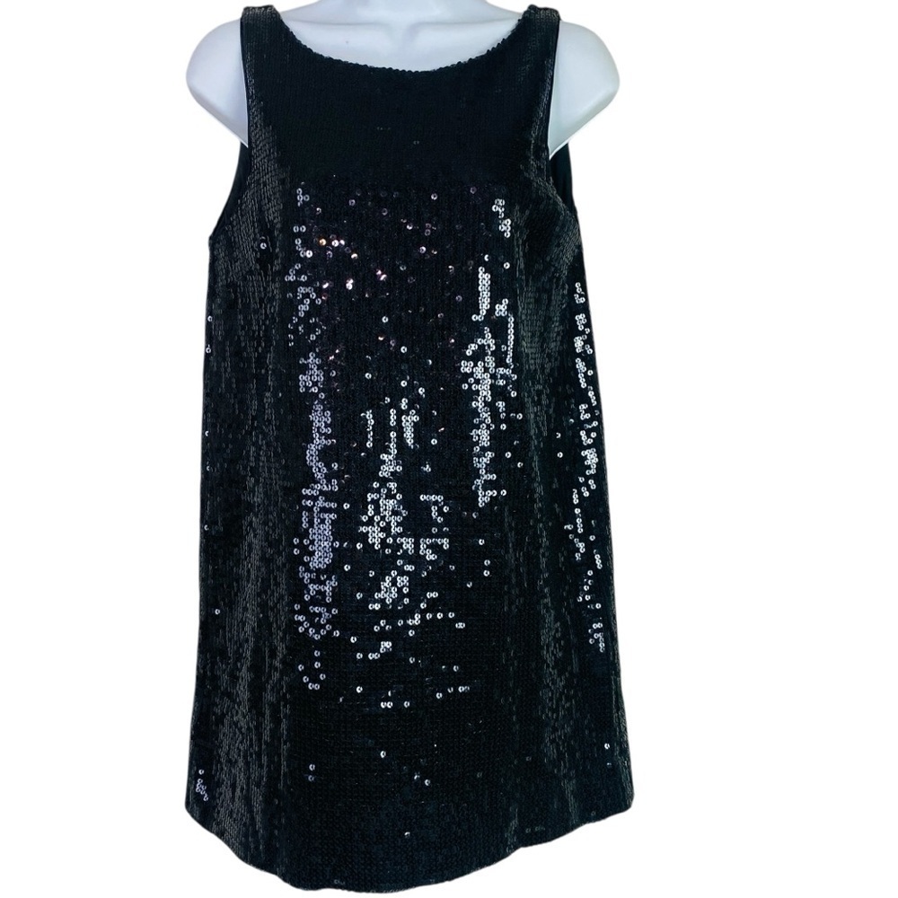 Free People Black Sequin Low Back Shift Dress Size 4